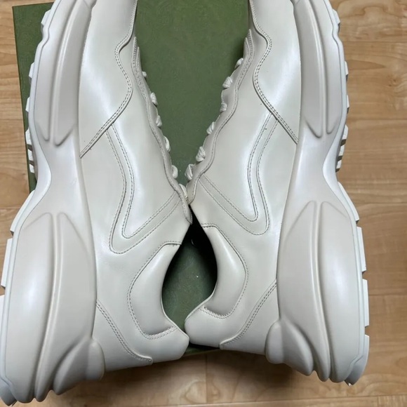 NWT Men GUCCI Classic Rhython Leather Apollo Ivoire Sneakers EUR 8, US 9 - Picture 5 of 8